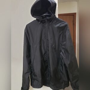 H&M Hooded Windbreaker Jacket, Men's Size Large, Black.